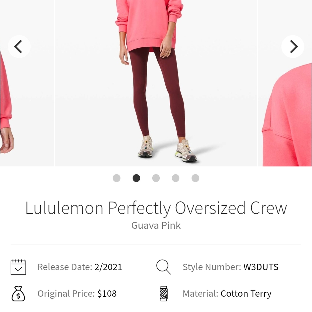 lululemon athletica Guava Pink Oversized Crewneck - Picture 2 of 7